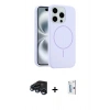 ieg™ iPhone 15 Pro Max Kılıf Yankı Form Serisi - Siyah Bilvis 0.18mm Plus Cam Ekran Koruyucu + Lacivert Raze Metal Kamera Lens