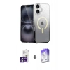 ieg™ iPhone 16 Kılıf Eksen Minimal Özel Seri - Siyah Bilvis 5in1 3D Magic Cam Ekran Koruyucu + Yeşil Bilvis Titan Kamera Lens