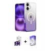 ieg™ iPhone 16 Kılıf Eksen Minimal Özel Seri - Siyah Bilvis 5in1 3D Magic Cam Ekran Koruyucu + Yeşil Bilvis Titan Kamera Lens