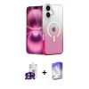 ieg™ iPhone 16 Kılıf Eksen Minimal Özel Seri - Siyah Bilvis 5in1 3D Magic Cam Ekran Koruyucu + Yeşil Bilvis Titan Kamera Lens