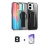ieg™ iPhone 16 Kılıf Nova Işık Koleksiyonu - Siyah Bilvis 5in1 3D Magic Cam Ekran Koruyucu + Mavi PVD Metal Kamera Lens