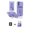 ieg™ iPhone 16 Kılıf Vadi Form Prime - Siyah Bilvis 5in1 5D Magic Hayalet Cam Ekran Koruyucu + Mavi PVD Metal Kamera Lens