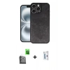ieg™ iPhone 16 Pro Kılıf Kıvılcım Işık Serisi - Siyah Bilvis 0.18mm Plus Cam Ekran Koruyucu + Siyah Raze Metal Kamera Lens