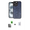 ieg™ iPhone 16 Pro Kılıf Kıvılcım Işık Serisi - Siyah Bilvis 0.18mm Plus Cam Ekran Koruyucu + Siyah Raze Metal Kamera Lens