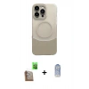ieg™ iPhone 16 Pro Kılıf Kozmos Form Özel Seri - Siyah Joko Magic 5D Cam + Çöl Titanyum Raze Metal Kamera Lens