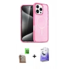 ieg™ iPhone 16 Pro Kılıf Nova Asil Prime - Siyah Bilvis 5in1 5D Magic Hayalet Cam Ekran Koruyucu + Çöl Titanyum Raze Metal Kamera Lens