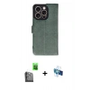 ieg™ iPhone 16 Pro Kılıf Siluet Işık Serisi - Siyah 3D Antistatik Seramik Nano Ekran Koruyucu + Siyah Raze Metal Kamera Lens