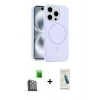 MARSİLYAN™- iPhone 16 Pro Kılıf Yankı Form Serisi - Şeffaf Pasifik Cam Ekran Koruyucu + Raze Metal Kamera Lens - SH