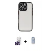 ieg™ iPhone 16 Pro Max Kılıf Ahenk Çizgi Serisi - Siyah Joko Magic 5D Cam + Titanyum Gri Bilvis Titan Kamera Lens