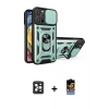 ieg™ iPhone 16 Pro Max Kılıf Ahenk Klasik - Siyah Buffer Hayalet Cam Ekran Koruyucu + Siyah PVD Metal Kamera Lens
