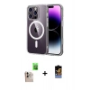 ieg™ iPhone 16 Pro Max Kılıf Ahenk Minimal Serisi - Siyah Buffer Hayalet Cam Ekran Koruyucu + Natural Grey Raze Metal Kamera Lens