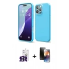 ieg™ iPhone 16 Pro Max Kılıf Ahenk Serisi - Siyah 3D Antistatik Mat Seramik Nano Ekran Koruyucu + Siyah Bilvis Titan Kamera Lens