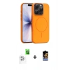 ieg™ iPhone 16 Pro Max Kılıf Atlas Asil Prime - Siyah Buffer Hayalet Cam Ekran Koruyucu + Beyaz Raze Metal Kamera Lens