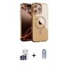 ieg™ iPhone 16 Pro Max Kılıf Atlas Doku Özel Seri - Siyah Joko Magic 5D Cam + Titanyum Gri Bilvis Titan Kamera Lens