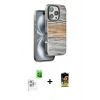 ieg™ iPhone 16 Pro Max Kılıf Atlas Minimal Özel Seri - Siyah Buffer Cam Ekran Koruyucu + Beyaz Raze Metal Kamera Lens