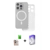 ieg™ iPhone 16 Pro Max Kılıf Çekirdek Klasik - Siyah Bilvis 5in1 3D Magic Cam Ekran Koruyucu + Natural Grey Raze Metal Kamera Lens