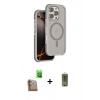 ieg™ iPhone 16 Pro Max Kılıf Çekirdek Minimal Prime - Siyah Joko Magic 5D Hayalet Cam + Çöl Titanyum Raze Metal Kamera Lens