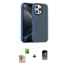 ieg™ iPhone 16 Pro Max Kılıf Doruk Form Serisi - Siyah Buffer Hayalet Cam Ekran Koruyucu + Natural Grey Raze Metal Kamera Lens