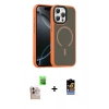 ieg™ iPhone 16 Pro Max Kılıf Doruk Form Serisi - Siyah Buffer Hayalet Cam Ekran Koruyucu + Natural Grey Raze Metal Kamera Lens
