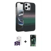 MARSİLYAN™- iPhone 16 Pro Max Kılıf Doruk Serisi - Siyah 360 Mat Full Body Arka Koruyucu + Bilvis Titan Kamera Lens - GS