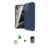 ieg™ iPhone 16 Pro Max Kılıf Eksen Form Prime - Siyah Buffer Hayalet Cam Ekran Koruyucu + Beyaz Raze Metal Kamera Lens