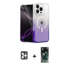 ieg™ iPhone 16 Pro Max Kılıf Eksen Minimal Özel Seri - Siyah 360 Mat Full Body Arka Koruyucu + Gold PVD Metal Kamera Lens
