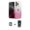 ieg™ iPhone 16 Pro Max Kılıf Eksen Minimal Özel Seri - Siyah 360 Mat Full Body Arka Koruyucu + Gold PVD Metal Kamera Lens