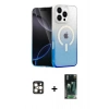 ieg™ iPhone 16 Pro Max Kılıf Eksen Minimal Özel Seri - Siyah 360 Mat Full Body Arka Koruyucu + Gold PVD Metal Kamera Lens
