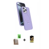 ieg™ iPhone 16 Pro Max Kılıf İz Işık Koleksiyonu - Siyah Buffer Cam Ekran Koruyucu + Çöl Titanyum Raze Metal Kamera Lens