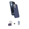 ieg™ iPhone 16 Pro Max Kılıf İz Işık Koleksiyonu - Siyah Joko Magic 5D Cam + Gümüş Bilvis Titan Kamera Lens