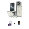 ieg™ iPhone 16 Pro Max Kılıf İz Modern Prime - Siyah Buffer Hayalet Cam Ekran Koruyucu + Siyah Bilvis Titan Kamera Lens