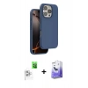 ieg™ iPhone 16 Pro Max Kılıf Kıvılcım Çizgi Serisi - Siyah Bilvis 5in1 5D Magic Hayalet Cam Ekran Koruyucu + Beyaz Raze Metal Kamera Lens