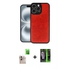 ieg™ iPhone 16 Pro Max Kılıf Kıvılcım Işık Serisi - Şeffaf 360 Full Body Arka Koruyucu + Natural Grey Raze Metal Kamera Lens