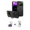 ieg™ iPhone 16 Pro Max Kılıf Kıvılcım Modern Serisi - Şeffaf Pasifik Cam Ekran Koruyucu + Gümüş Bilvis Titan Kamera Lens