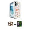 ieg™ iPhone 16 Pro Max Kılıf Kozmos Doku - Şeffaf 360 Full Body Arka Koruyucu + Çöl Titanyum Pers Alüminyum Kamera Lens