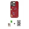 ieg™ iPhone 16 Pro Max Kılıf Kozmos Doku - Siyah Bilvis 3D Mat Cam Ekran Koruyucu + Natural Grey Raze Metal Kamera Lens