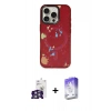 ieg™ iPhone 16 Pro Max Kılıf Kozmos Doku - Siyah Bilvis 5in1 3D Magic Cam Ekran Koruyucu + Gümüş Bilvis Titan Kamera Lens