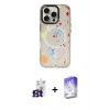 ieg™ iPhone 16 Pro Max Kılıf Kozmos Doku - Siyah Bilvis 5in1 3D Magic Cam Ekran Koruyucu + Titanyum Gri Bilvis Titan Kamera Lens