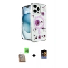 ieg™ iPhone 16 Pro Max Kılıf Kozmos Doku - Siyah Buffer Hayalet Cam Ekran Koruyucu + Çöl Titanyum Raze Metal Kamera Lens