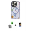 ieg™ iPhone 16 Pro Max Kılıf Kozmos Doku - Siyah Buffer Hayalet Cam Ekran Koruyucu + Siyah Raze Metal Kamera Lens
