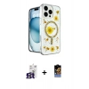 ieg™ iPhone 16 Pro Max Kılıf Kozmos Doku - Siyah Buffer Hayalet Cam Ekran Koruyucu + Titanyum Gri Bilvis Titan Kamera Lens