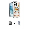 ieg™ iPhone 16 Pro Max Kılıf Kozmos Doku - Siyah Joko Magic 5D Cam + Siyah PVD Metal Kamera Lens