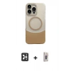 ieg™ iPhone 16 Pro Max Kılıf Kozmos Form Özel Seri - Siyah Bilvis 3D Cam Ekran Koruyucu + Siyah PVD Metal Kamera Lens