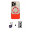ieg™ iPhone 16 Pro Max Kılıf Kozmos Form Özel Seri - Siyah Bilvis 3D Mat Cam Ekran Koruyucu + Gümüş Bilvis Titan Kamera Lens