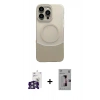ieg™ iPhone 16 Pro Max Kılıf Kozmos Form Özel Seri - Siyah Bilvis 3D Mat Cam Ekran Koruyucu + Gümüş Bilvis Titan Kamera Lens