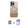 ieg™ iPhone 16 Pro Max Kılıf Kozmos Form Özel Seri - Siyah Bilvis 5in1 3D Magic Cam Ekran Koruyucu + Gümüş PVD Metal Kamera Lens