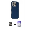 ieg™ iPhone 16 Pro Max Kılıf Kozmos Klasik Prime - Siyah Bilvis 5in1 3D Magic Cam Ekran Koruyucu + Gold PVD Metal Kamera Lens