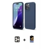 ieg™ iPhone 16 Pro Max Kılıf Kozmos Yansıma Özel Seri - Siyah Buffer Hayalet Cam Ekran Koruyucu + Gold PVD Metal Kamera Lens