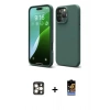 ieg™ iPhone 16 Pro Max Kılıf Kozmos Yansıma Özel Seri - Siyah Buffer Hayalet Cam Ekran Koruyucu + Gold PVD Metal Kamera Lens