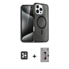 ieg™ iPhone 16 Pro Max Kılıf Nova Asil Prime - Siyah Bilvis 3D Mat Cam Ekran Koruyucu + Siyah PVD Metal Kamera Lens